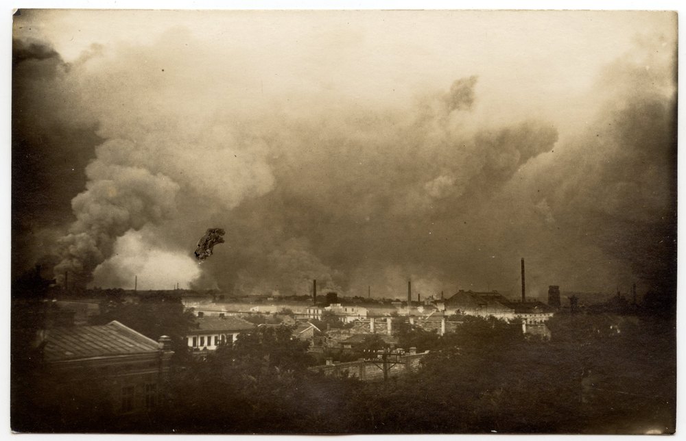 Town with object in the sky