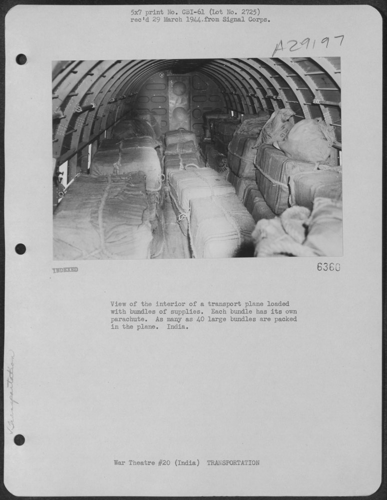 Transport plane loaded with supplies in India