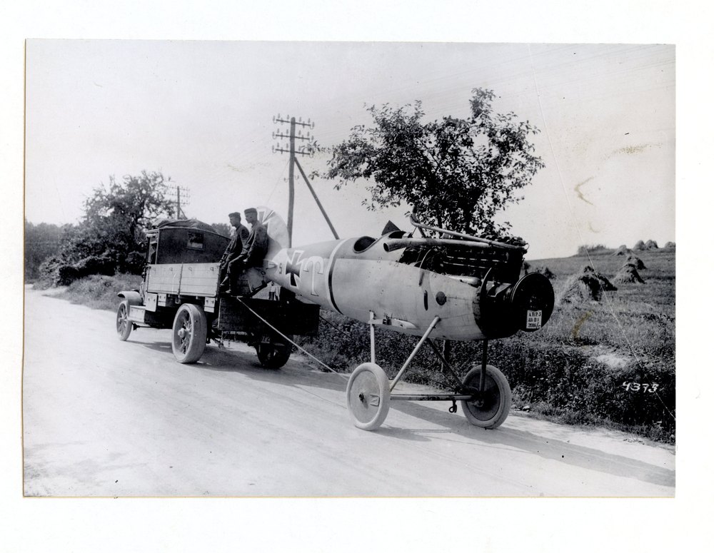 Transporting an airplane over a country road, Western front