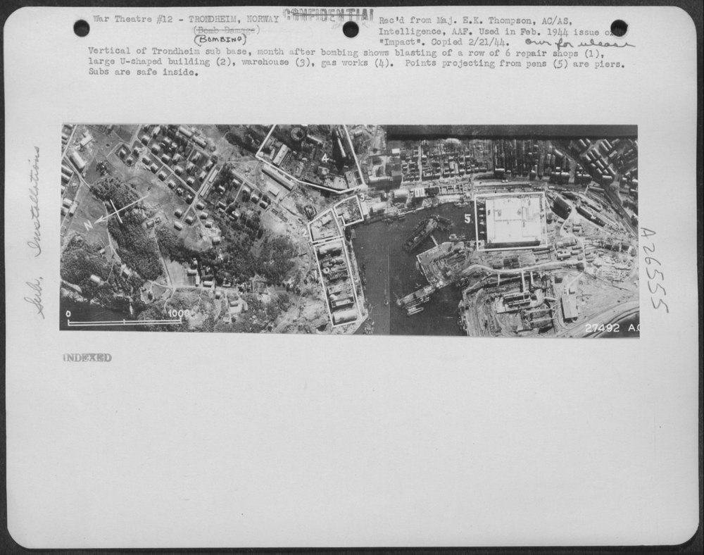 Trondheim sub base after bombing