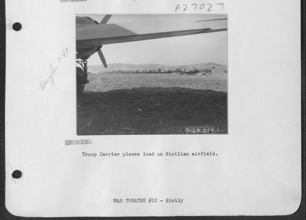 Troop Carrier planes on Sicilian airfield