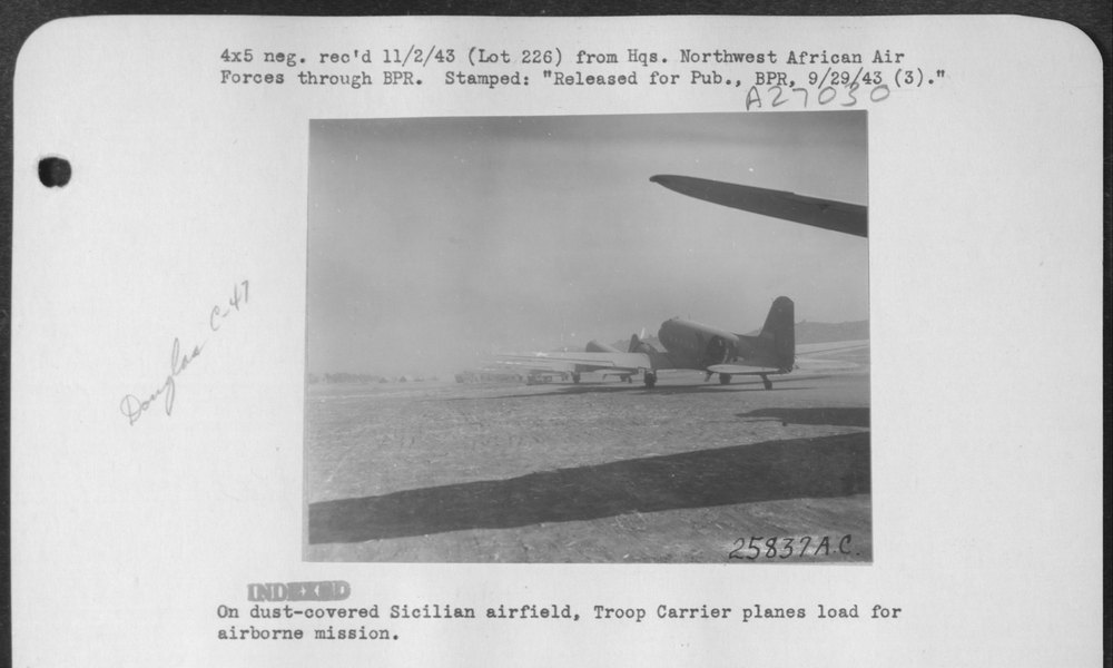 Troop Carrier planes on Sicilian airfield