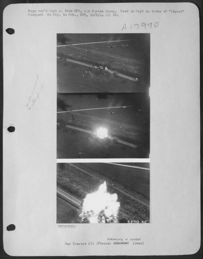 Truck under attack in Normandy