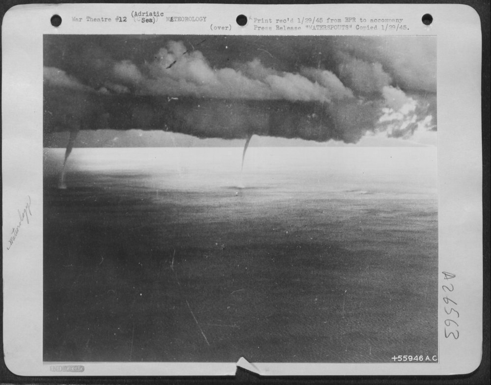 Twin waterspouts across Adriatic Sea