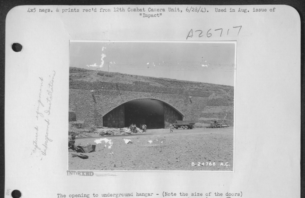 Underground hangar opening