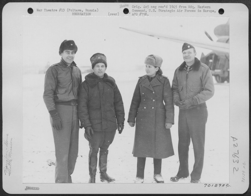 US Air Force officers at Poltava Airbase