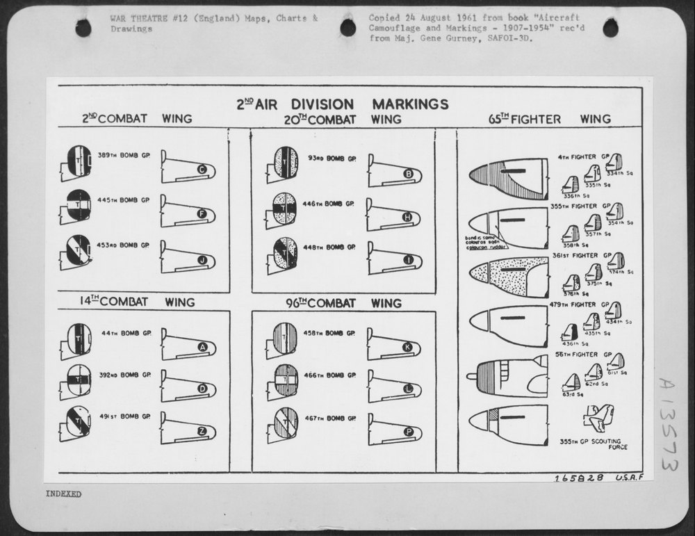 US Army 8th AF 2nd Air Division markings