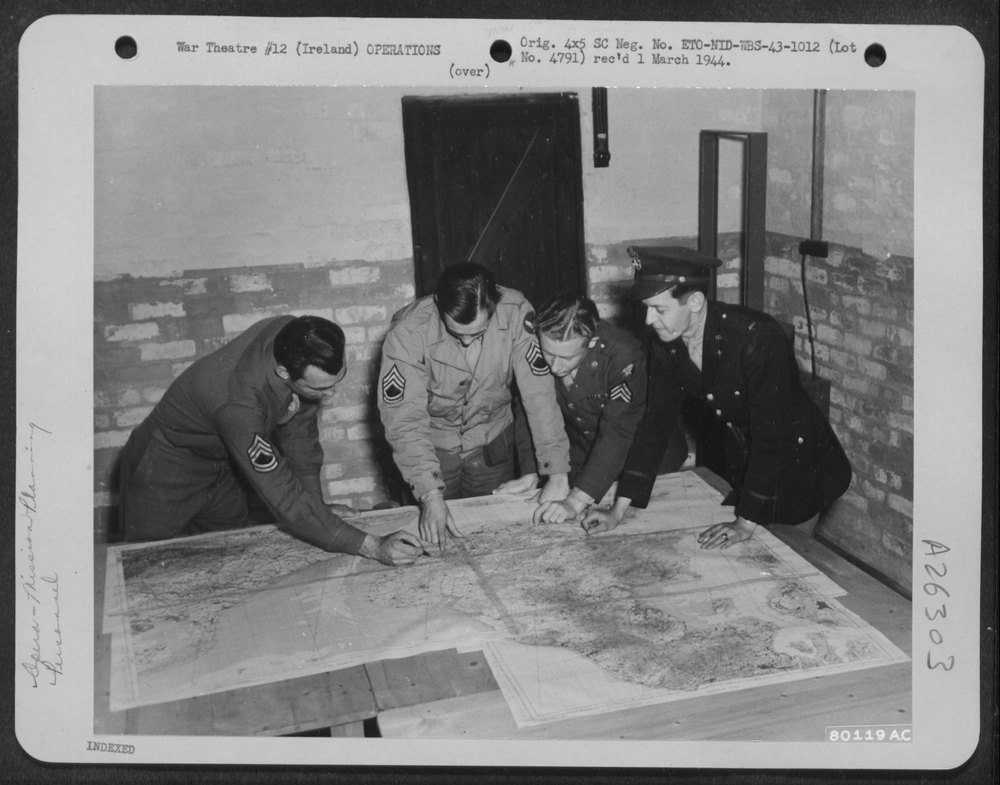 US Army Air Force crew briefing Northern Ireland