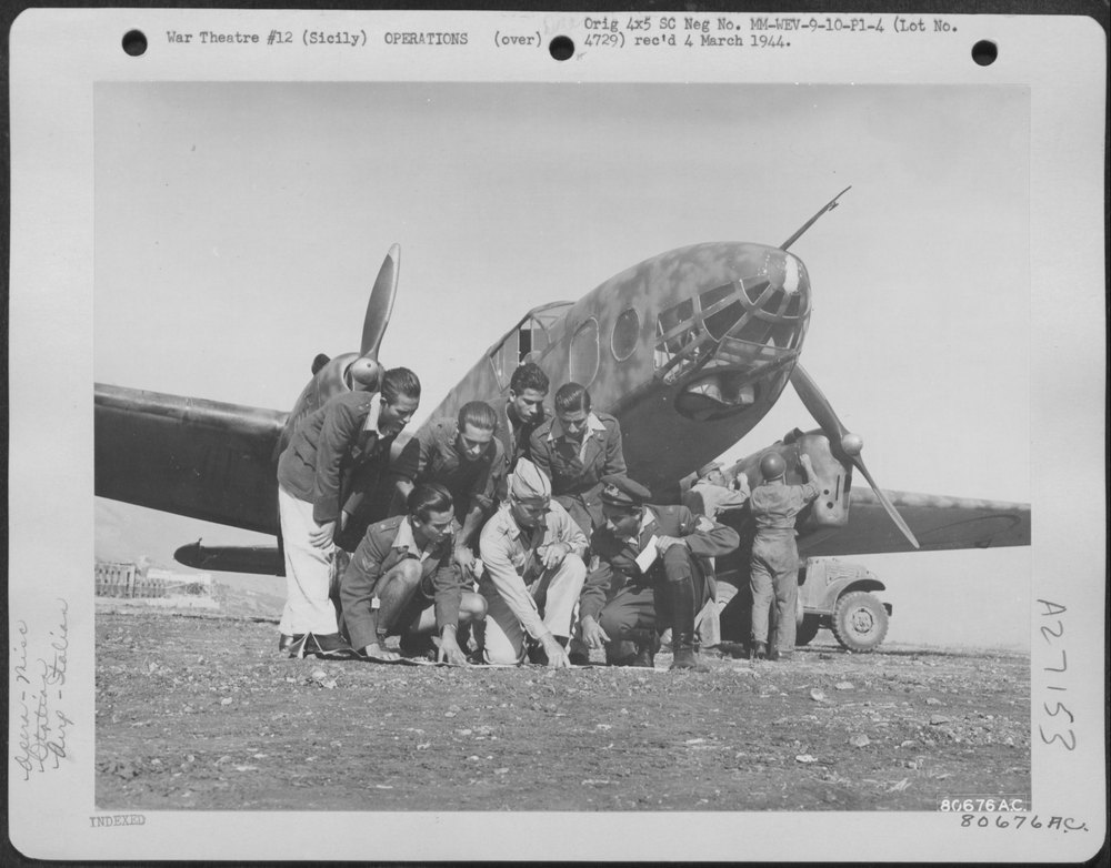 US officer with Ghibli at Palermo airfield