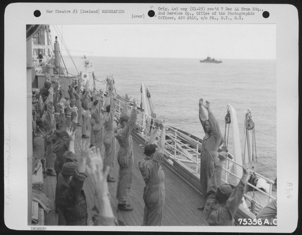 US Troops on USA.T American Legion enroute to Iceland