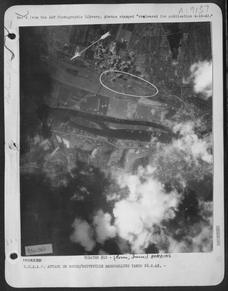 USAAF attack on Rouen marshalling yards