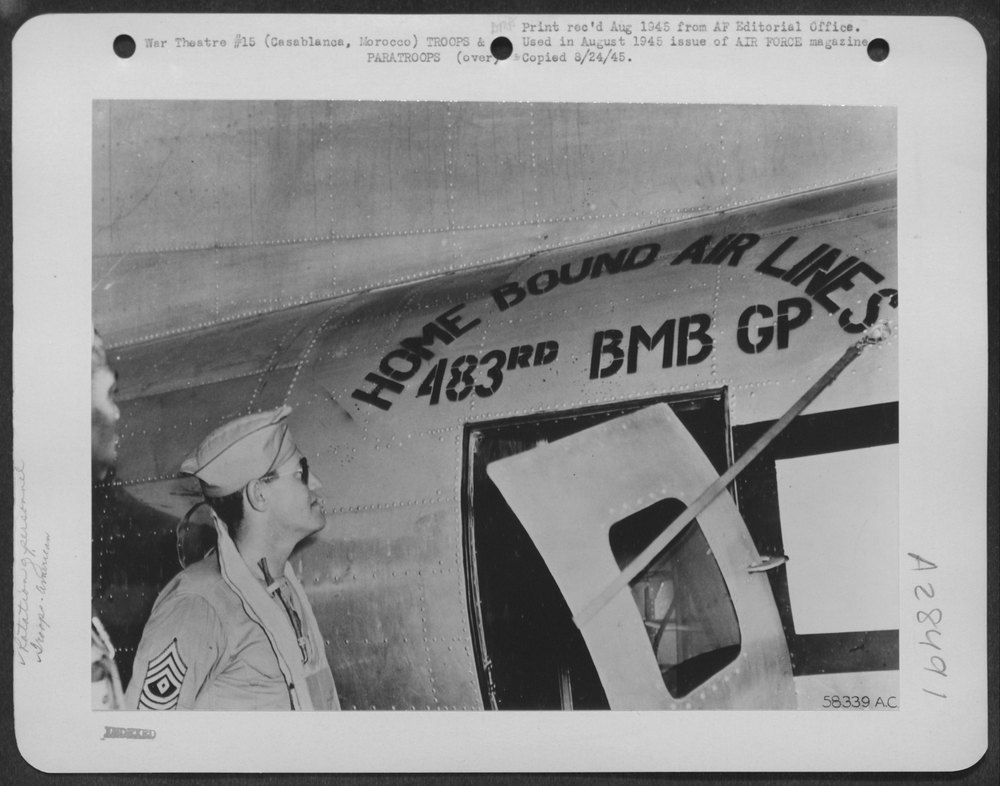 Veterans board C-54s in Casablanca