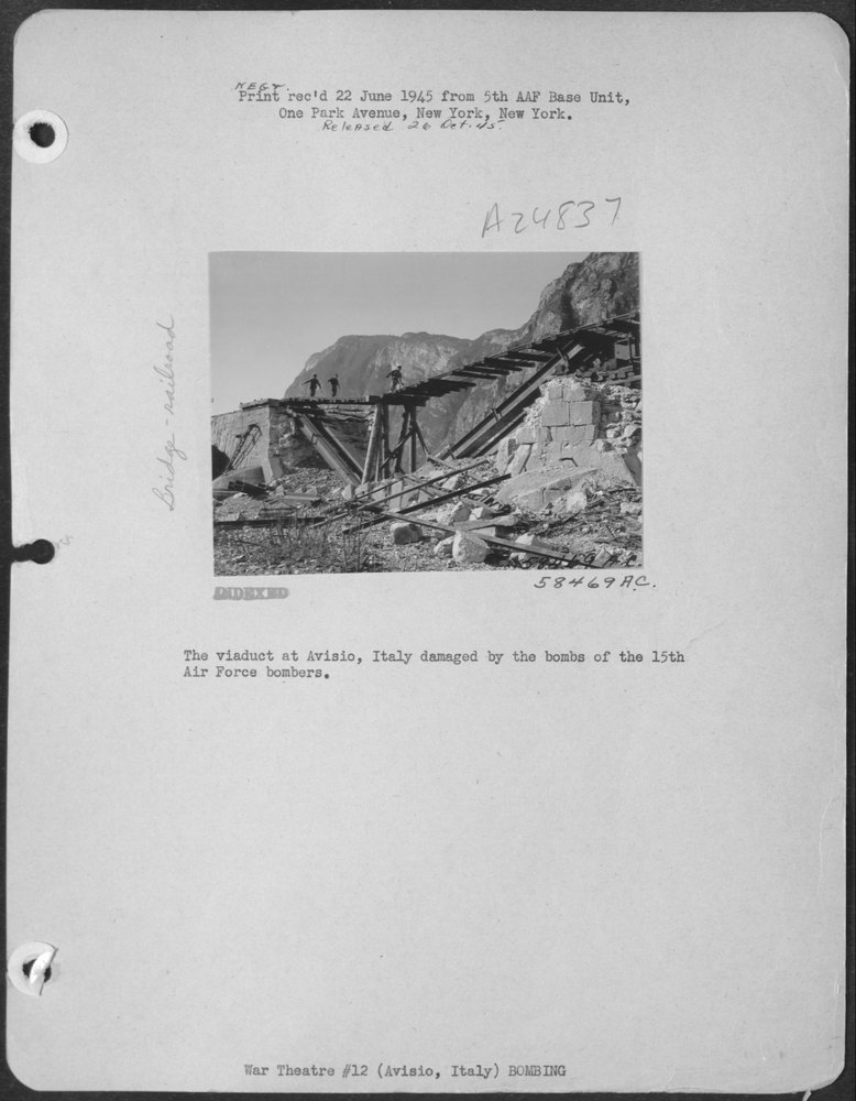 Viaduct at Avisio damaged