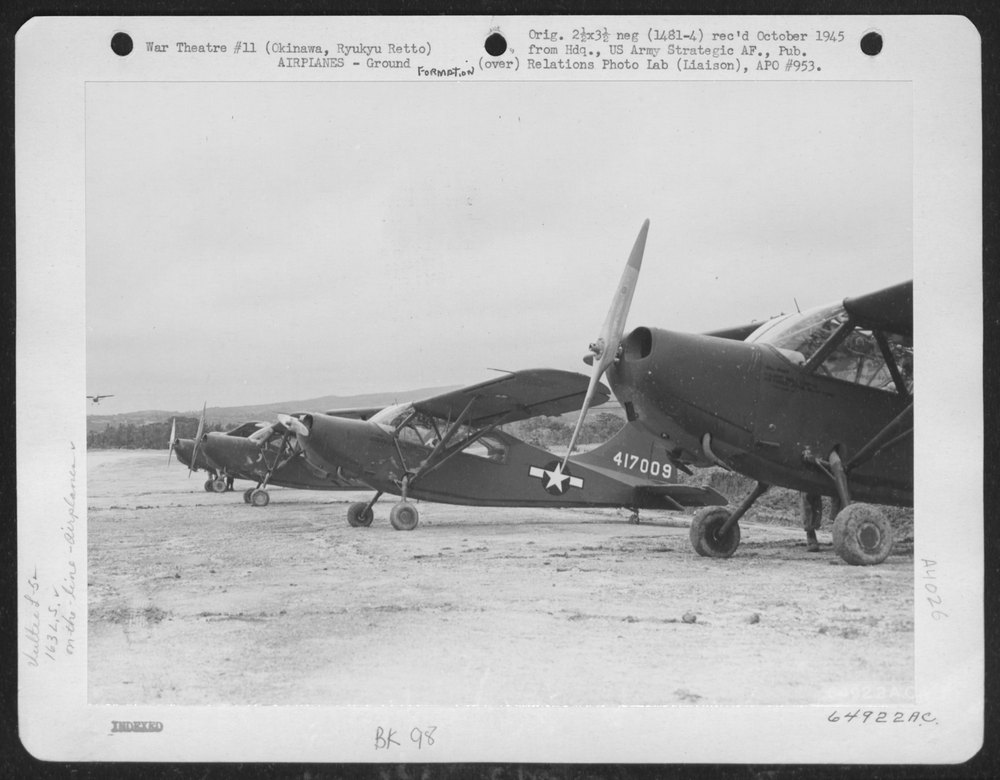 Vultee L-5 at Cub Field No 10 Okinawa