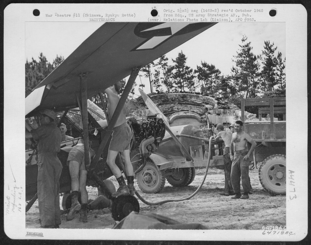 Vultee L-5 at Cub Field No 7 Okinawa