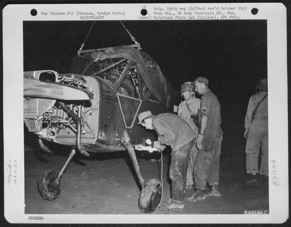 Vultee L-5 at Cub Field No 7 Okinawa