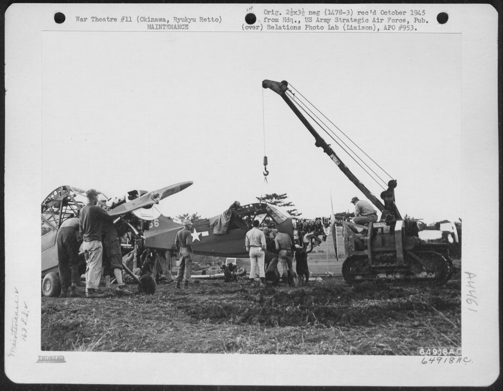 Vultee L-5 at Cub Field No 7 Okinawa