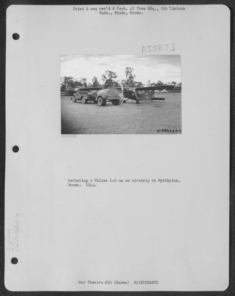 Vultee L-5 at Myitkyina airstrip