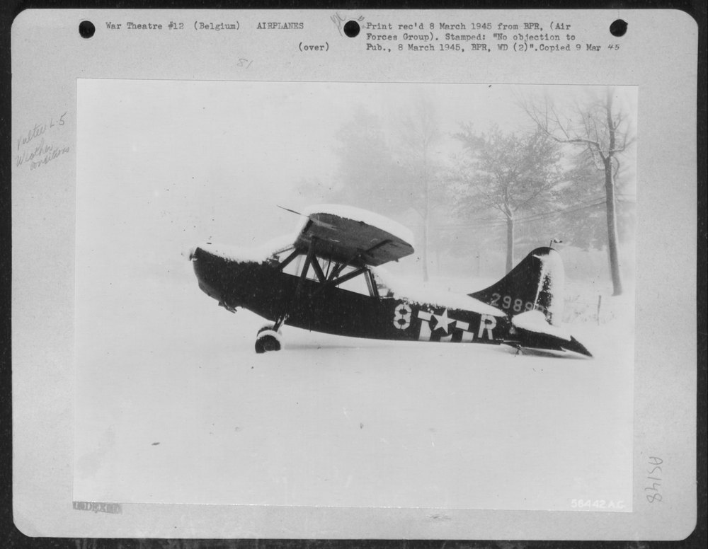 Vultee L-5 in Belgium snow
