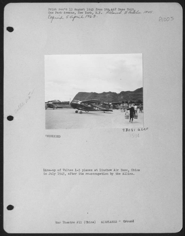 Vultee L-5 planes at Liuchow Air Base