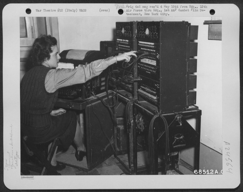 WAC at teletype switchboard Italy