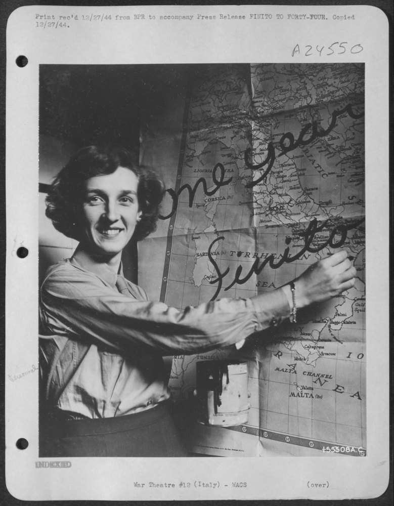 WAC Cpl Helen Maciejkp with 15th Air Force