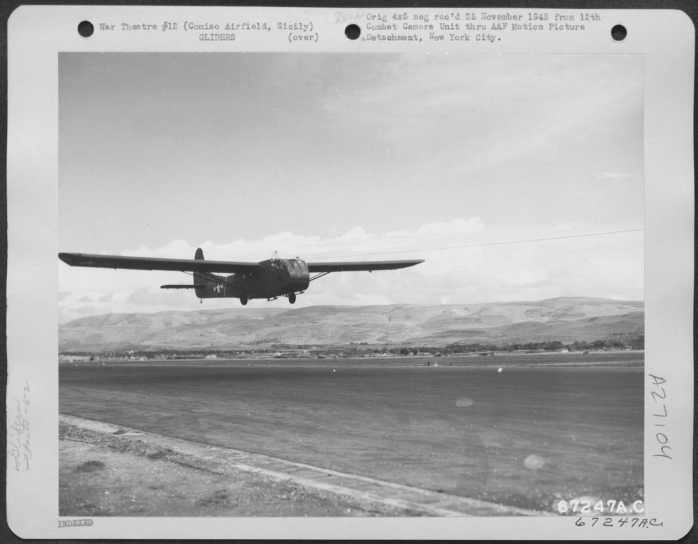 Waco CG-4 Glider Over Comiso Airfield