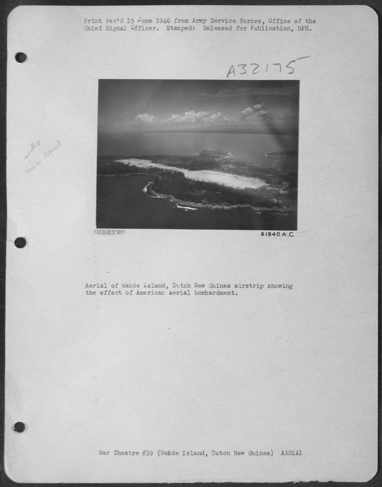 Wakde Island airstrip after bombardment