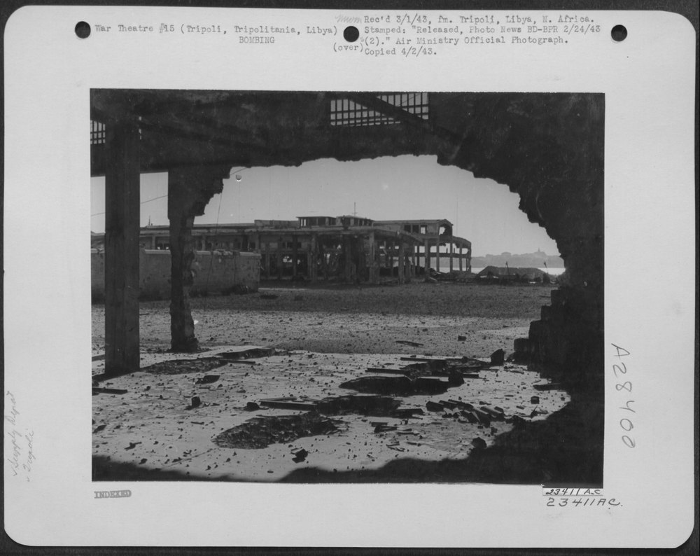 Warehouses shattered at Tripoli