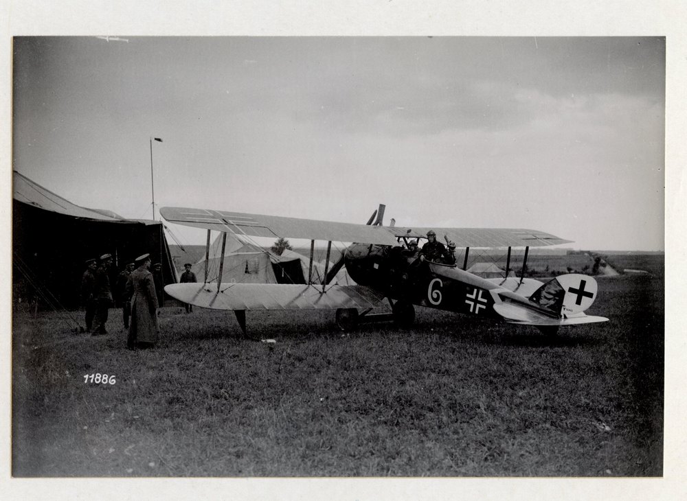 With an aerial artillery observation section, Western front