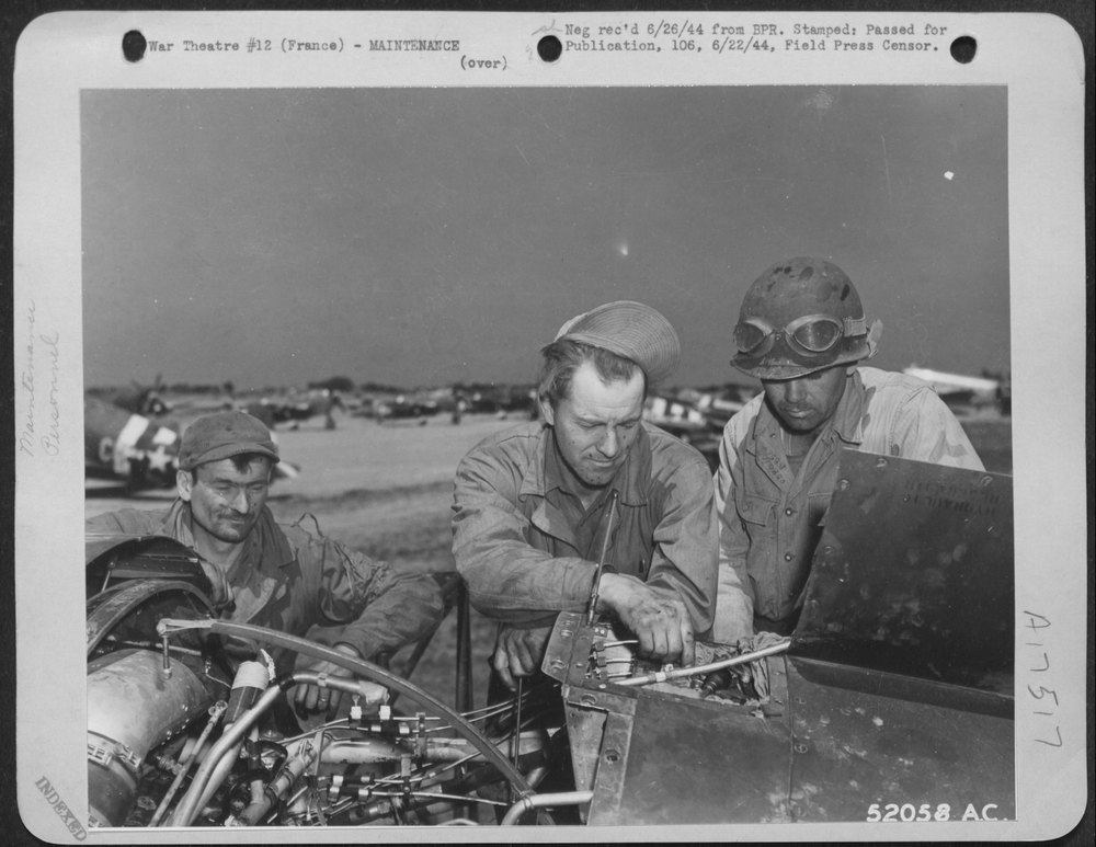 Working on a bullet torn fuel line that would have taken hours