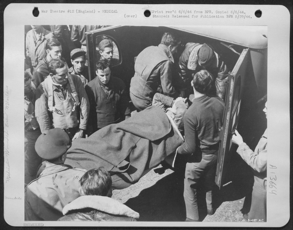 Wounded 8th Air Force flier over Berlin