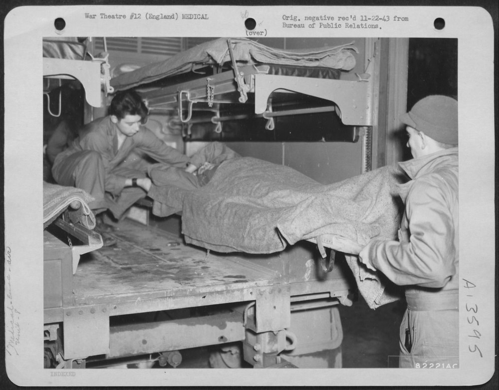 Wounded 8th Bomber Command at air base
