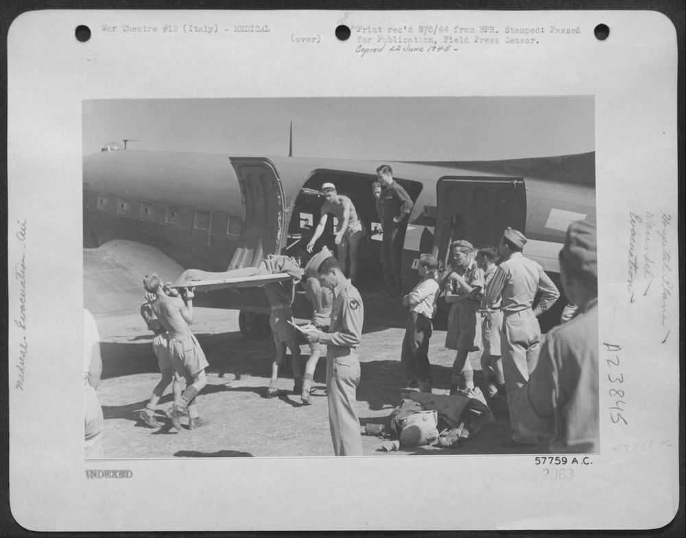 Wounded Troops Evacuated Italy