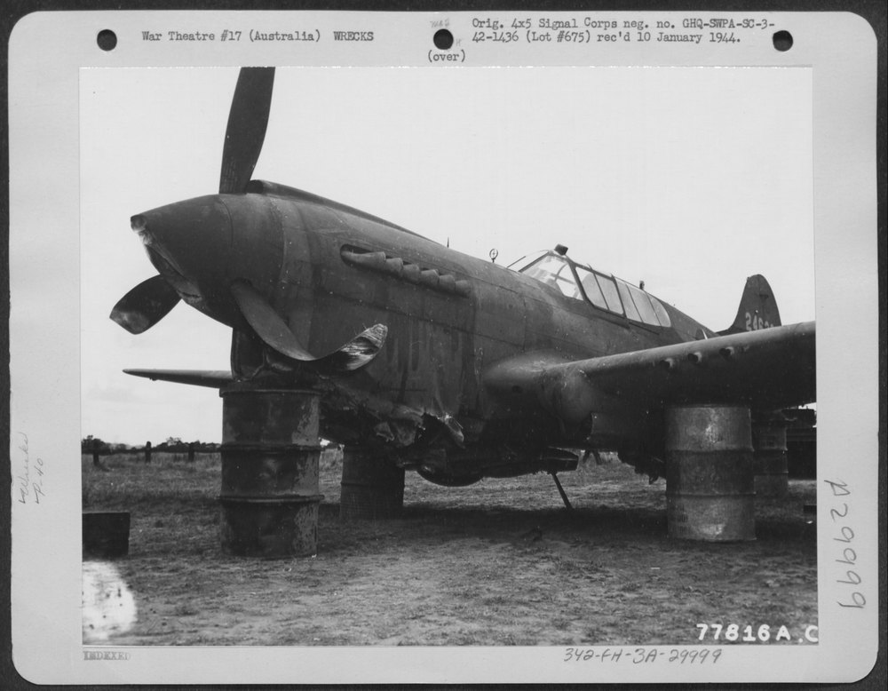Wrecked P-40 at Rockhampton