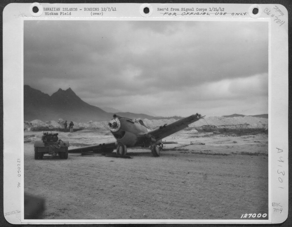 Wrecked Pursuit Plane At Bellows Field