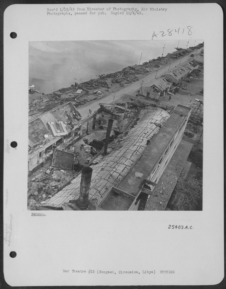 Wrecked warehouse at Bengasi